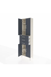 Arges Dolap 4 Raflı 3 Çekmeceli 4 Kapaklı 60x30x221 Aytaşı-Antrasit