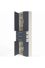 Arges Dolap 4 Raflı 3 Çekmeceli 4 Kapaklı 60x30x221 Aytaşı-Antrasit