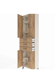 Arges Dolap 4 Raflı 3 Çekmeceli 4 Kapaklı 60x30x221 Aytaşı-Çam