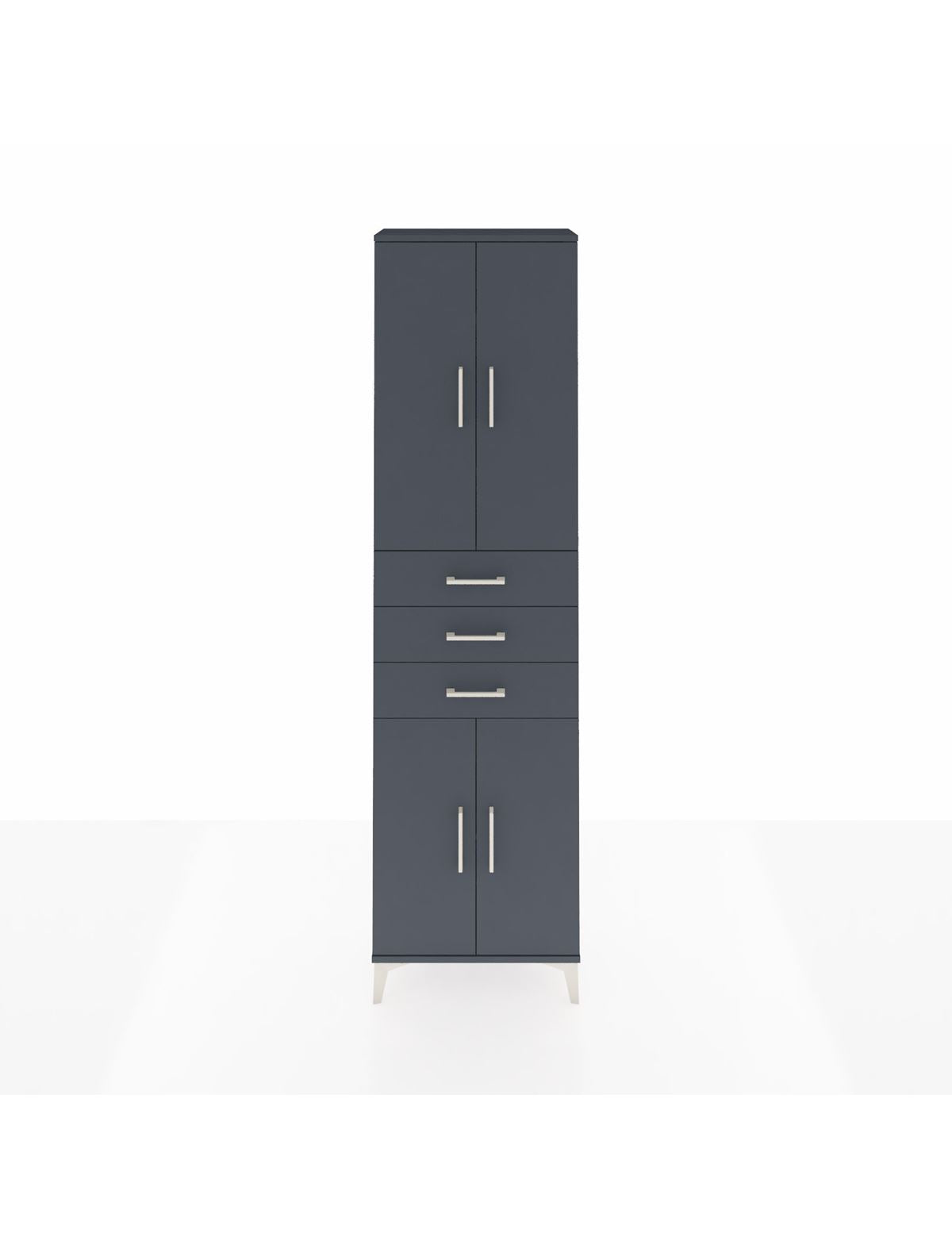 Arges Dolap 4 Raflı 3 Çekmeceli 4 Kapaklı 60x30x221 Antrasit-Antrasit