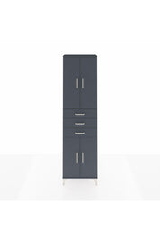Arges Dolap 4 Raflı 3 Çekmeceli 4 Kapaklı 60x30x221 Antrasit-Antrasit