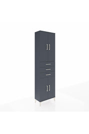 Arges Dolap 4 Raflı 3 Çekmeceli 4 Kapaklı 60x30x221 Antrasit-Antrasit
