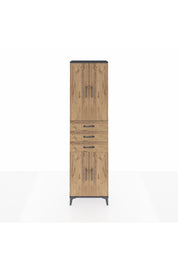 Arges Dolap 4 Raflı 3 Çekmeceli 4 Kapaklı 60x30x221 Antrasit-Çam