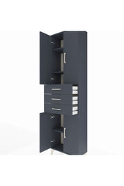 Arges Dolap 4 Raflı 3 Çekmeceli 4 Kapaklı 60x30x221 Antrasit-Antrasit