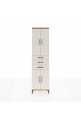 Arges Dolap 4 Raflı 3 Çekmeceli 4 Kapaklı 60x30x221