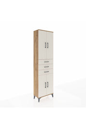 Arges Dolap 4 Raflı 3 Çekmeceli 4 Kapaklı 60x30x221 Çam-Aytaşı