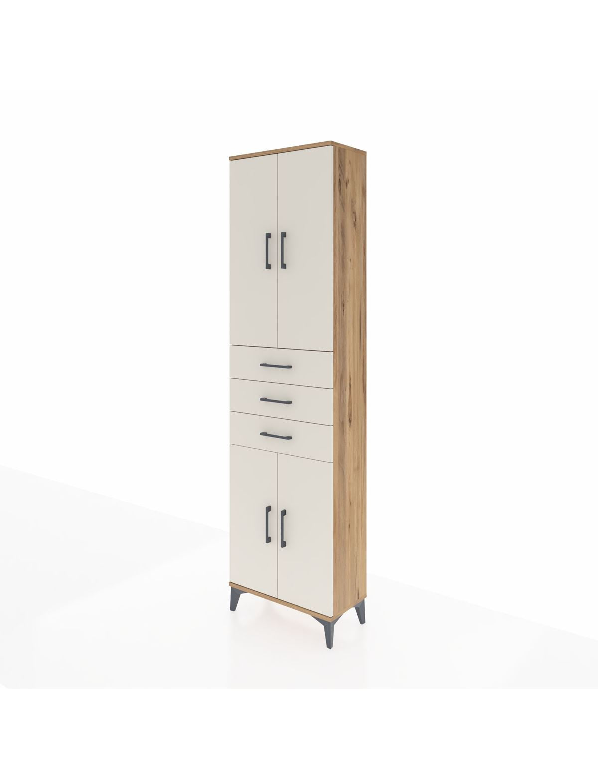 Arges Dolap 4 Raflı 3 Çekmeceli 4 Kapaklı 60x30x221 - S29M212V7A