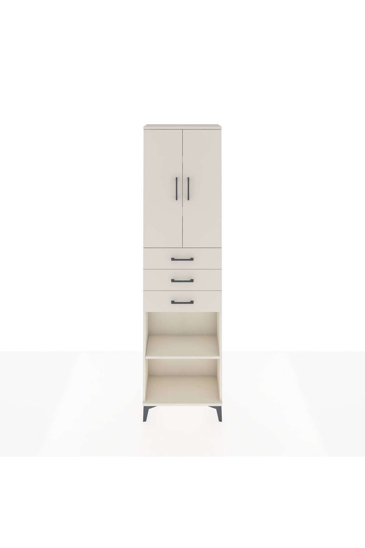 Arges Dolap 4 Raflı 3 Çekmeceli 2 Kapaklı 60x30x221 Aytaşı-Aytaşı