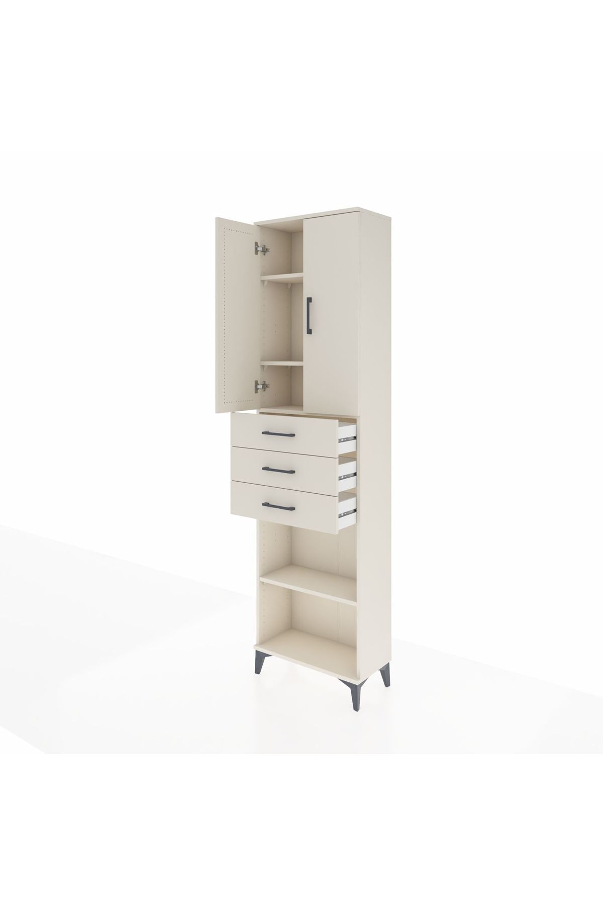 Arges Dolap 4 Raflı 3 Çekmeceli 2 Kapaklı 60x30x221 Aytaşı-Aytaşı