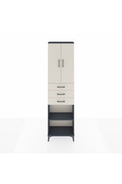 Arges Dolap 4 Raflı 3 Çekmeceli 2 Kapaklı 60x30x221 Antrasit-Aytaşı