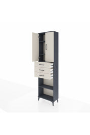 Arges Dolap 4 Raflı 3 Çekmeceli 2 Kapaklı 60x30x221 Antrasit-Aytaşı