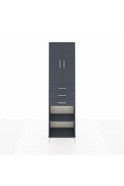 Arges Dolap 4 Raflı 3 Çekmeceli 2 Kapaklı 60x30x221 Antrasit-Antrasit