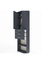 Arges Dolap 4 Raflı 3 Çekmeceli 2 Kapaklı 60x30x221 Antrasit-Antrasit
