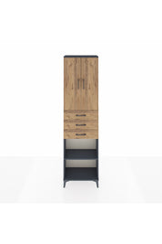 Arges Dolap 4 Raflı 3 Çekmeceli 2 Kapaklı 60x30x221 Antrasit-Çam