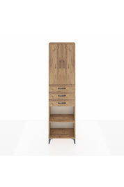 Arges Dolap 4 Raflı 3 Çekmeceli 2 Kapaklı 60x30x221 Çam-Çam