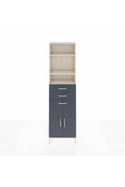 Arges Dolap 4 Raflı 3 Çekmeceli 2 Kapaklı 60x30x221 Aytaşı-Antrasit