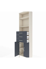 Arges Dolap 4 Raflı 3 Çekmeceli 2 Kapaklı 60x30x221 Aytaşı-Antrasit