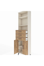 Arges Dolap 4 Raflı 3 Çekmeceli 2 Kapaklı 60x30x221 Aytaşı-Çam