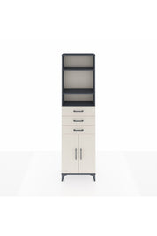 Arges Dolap 4 Raflı 3 Çekmeceli 2 Kapaklı 60x30x221 Antrasit-Aytaşı