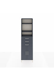 Arges Dolap 4 Raflı 3 Çekmeceli 2 Kapaklı 60x30x221 Antrasit-Antrasit