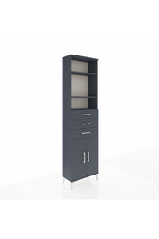 Arges Dolap 4 Raflı 3 Çekmeceli 2 Kapaklı 60x30x221 Antrasit-Antrasit