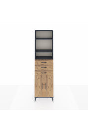 Arges Dolap 4 Raflı 3 Çekmeceli 2 Kapaklı 60x30x221 Antrasit-Çam