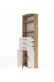 Arges Dolap 4 Raflı 3 Çekmeceli 2 Kapaklı 60x30x221 Çam-Aytaşı