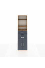 Arges Dolap 4 Raflı 3 Çekmeceli 2 Kapaklı 60x30x221 Çam-Antrasit