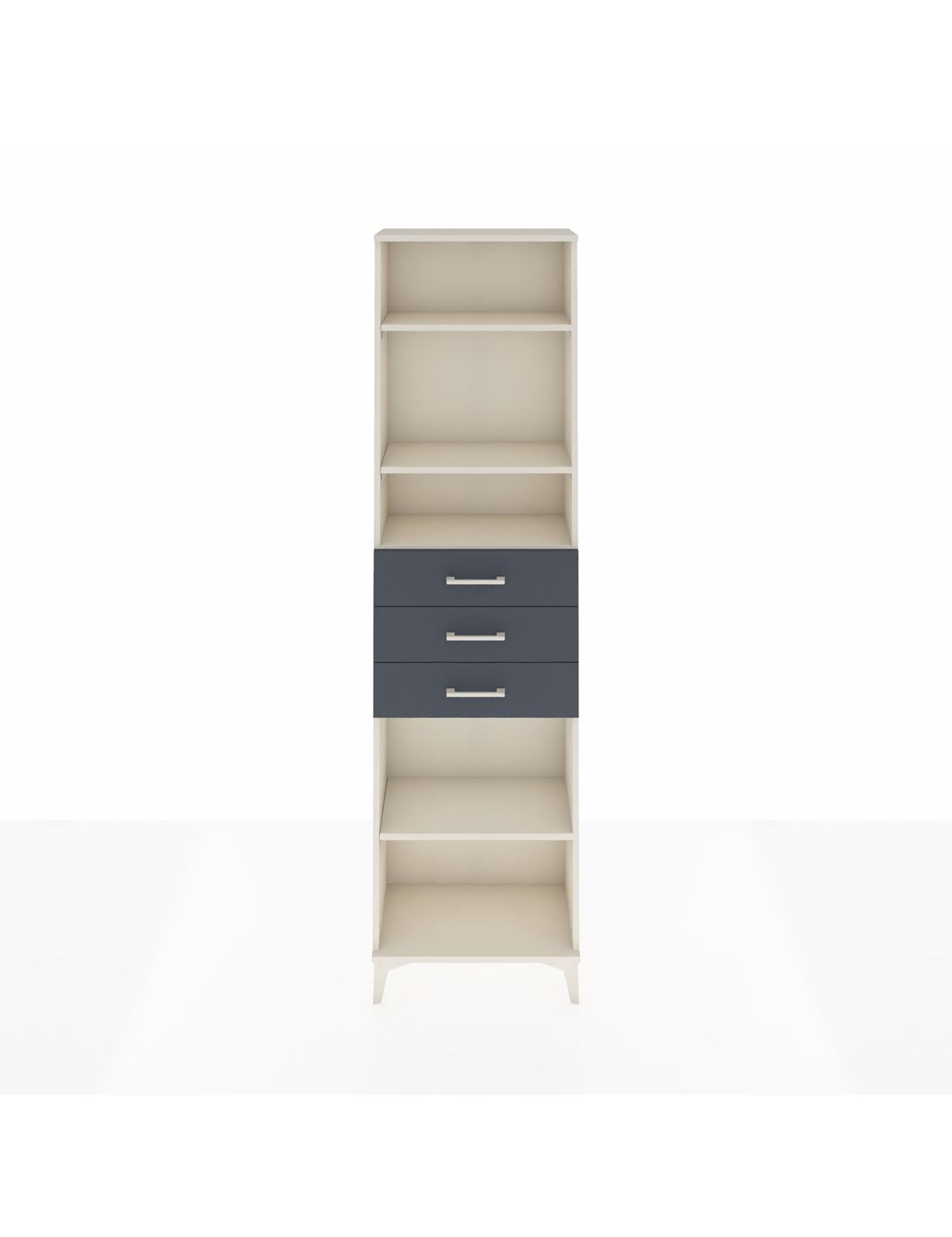 Arges Dolap 4 Raflı 3 Çekmeceli 60x30x221 Aytaşı-Antrasit