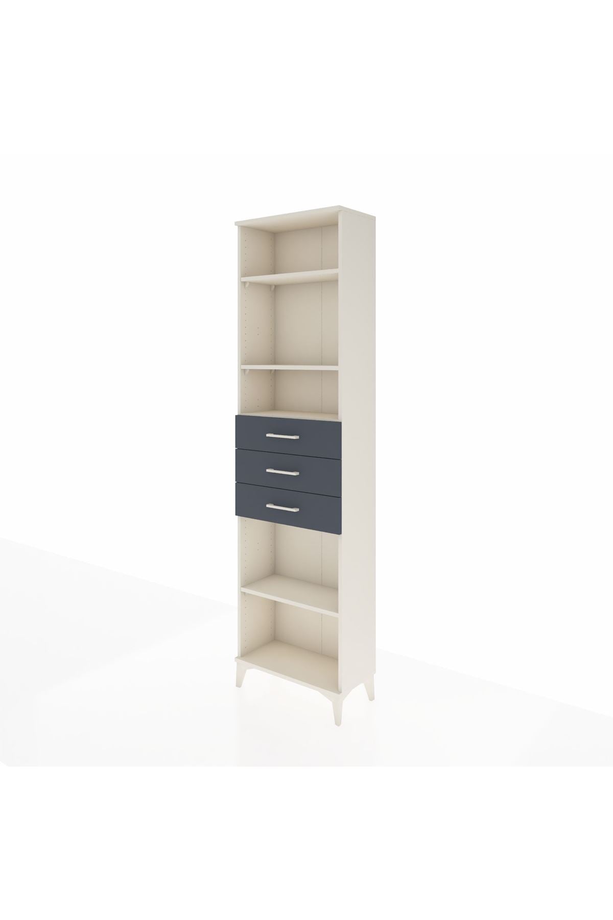 Arges Dolap 4 Raflı 3 Çekmeceli 60x30x221 Aytaşı-Antrasit