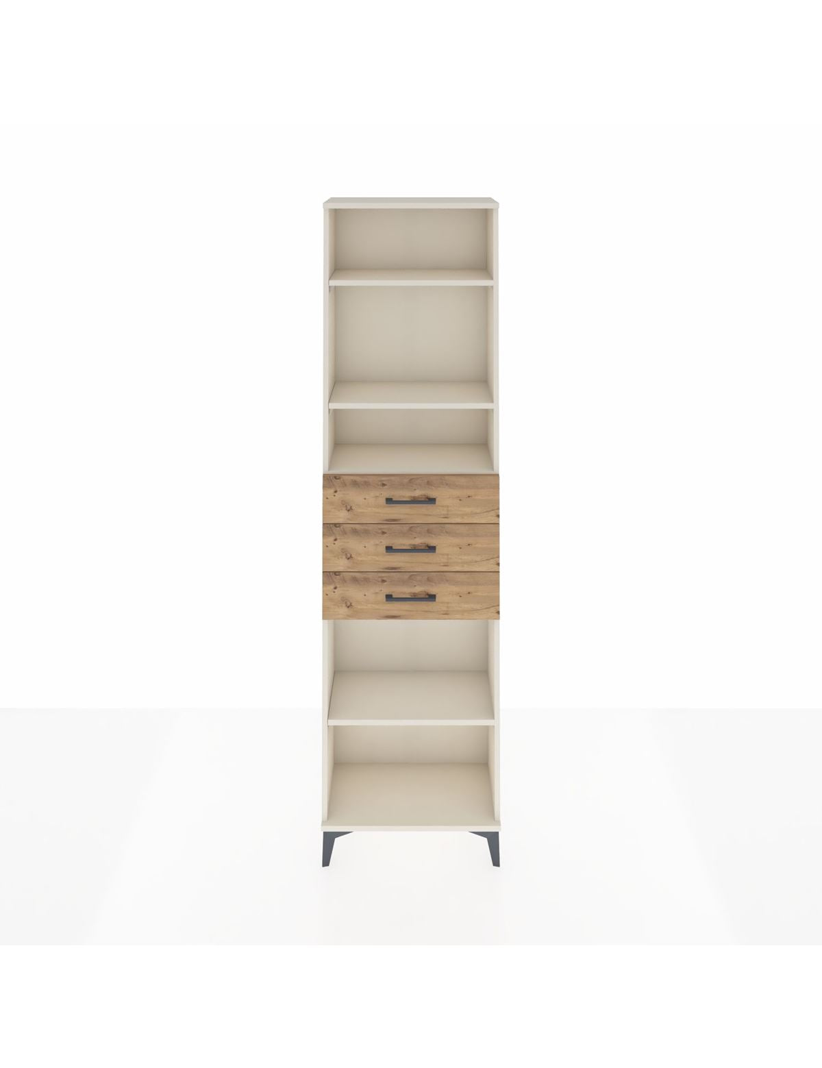 Arges Dolap 4 Raflı 3 Çekmeceli 60x30x221 Aytaşı-Çam