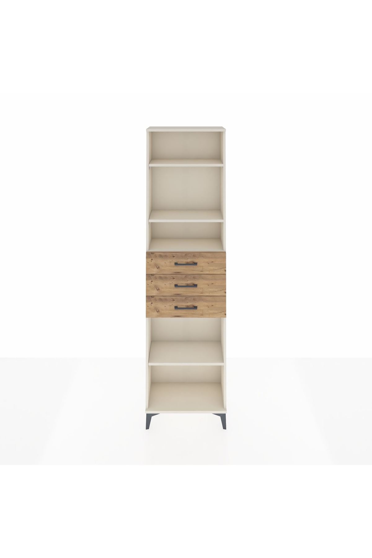 Arges Dolap 4 Raflı 3 Çekmeceli 60x30x221 Aytaşı-Çam