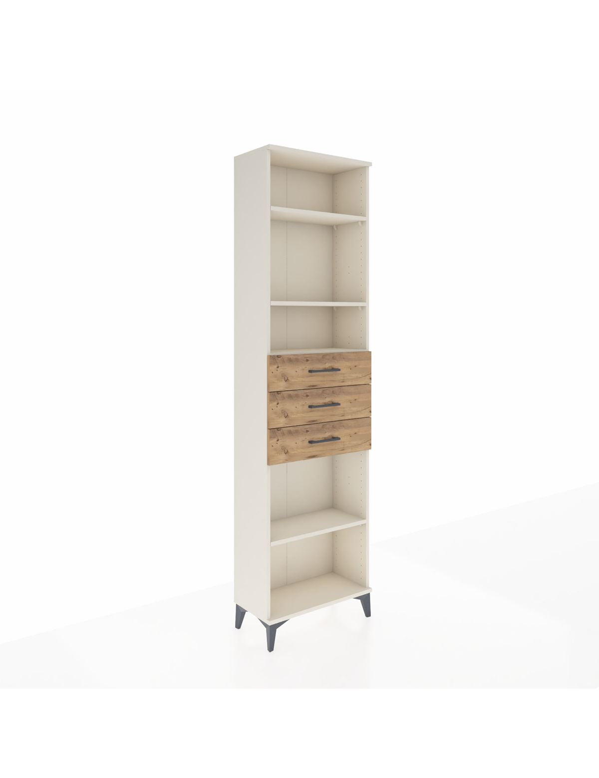 Arges Dolap 4 Raflı 3 Çekmeceli 60x30x221 Aytaşı-Çam