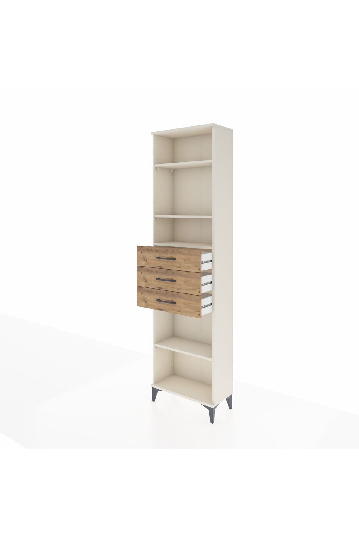 Arges Dolap 4 Raflı 3 Çekmeceli 60x30x221 Aytaşı-Çam