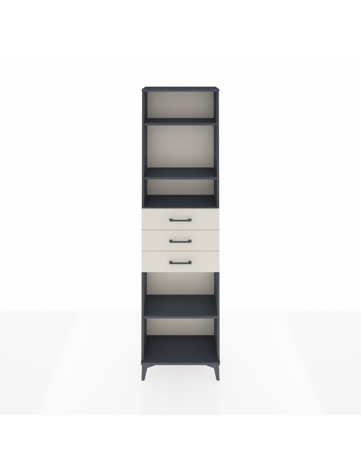 Arges Dolap 4 Raflı 3 Çekmeceli 60x30x221 Antrasit-Aytaşı