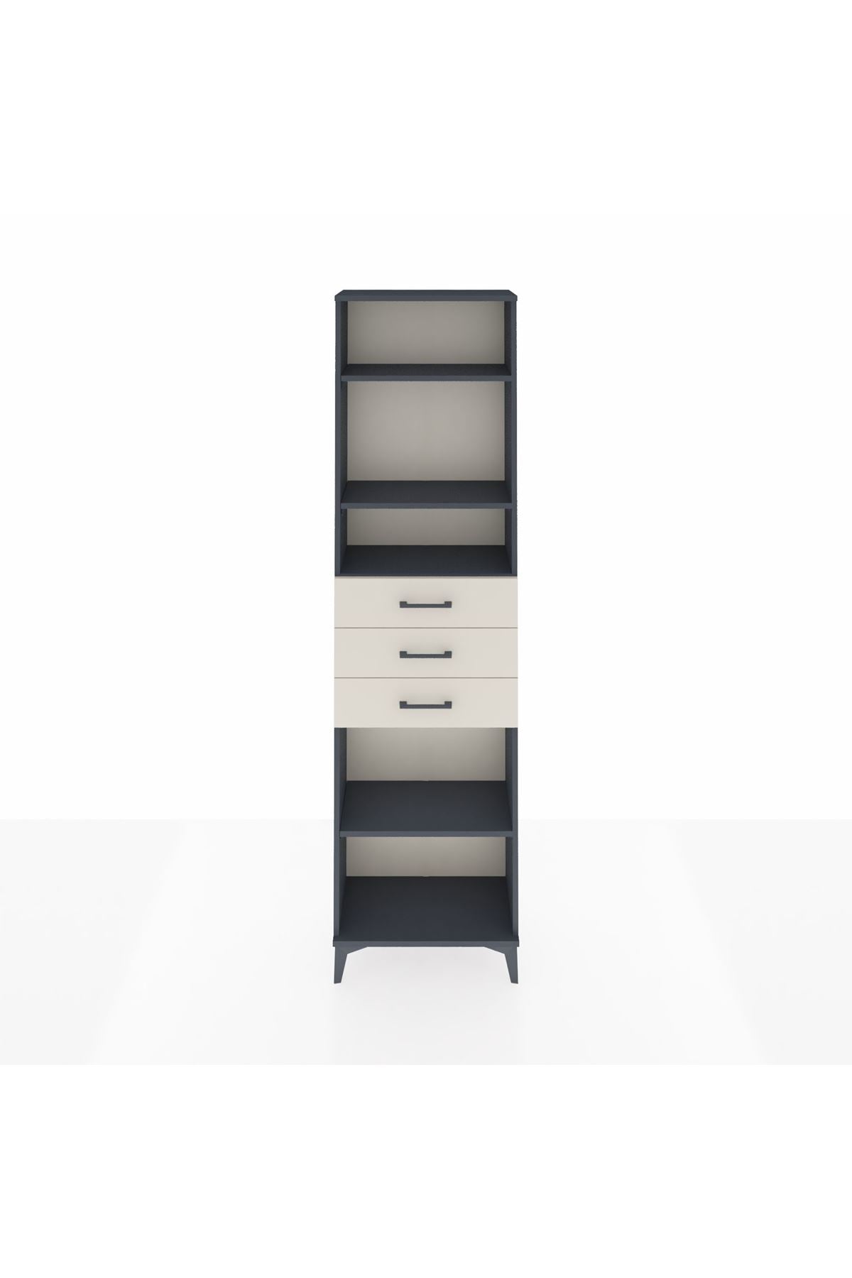 Arges Dolap 4 Raflı 3 Çekmeceli 60x30x221 Antrasit-Aytaşı