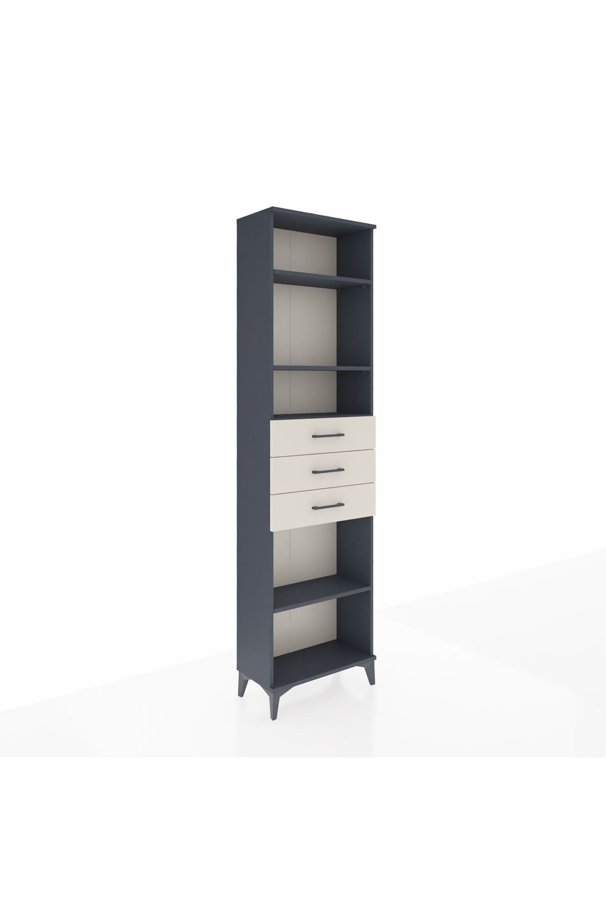 Arges Dolap 4 Raflı 3 Çekmeceli 60x30x221 Antrasit-Aytaşı