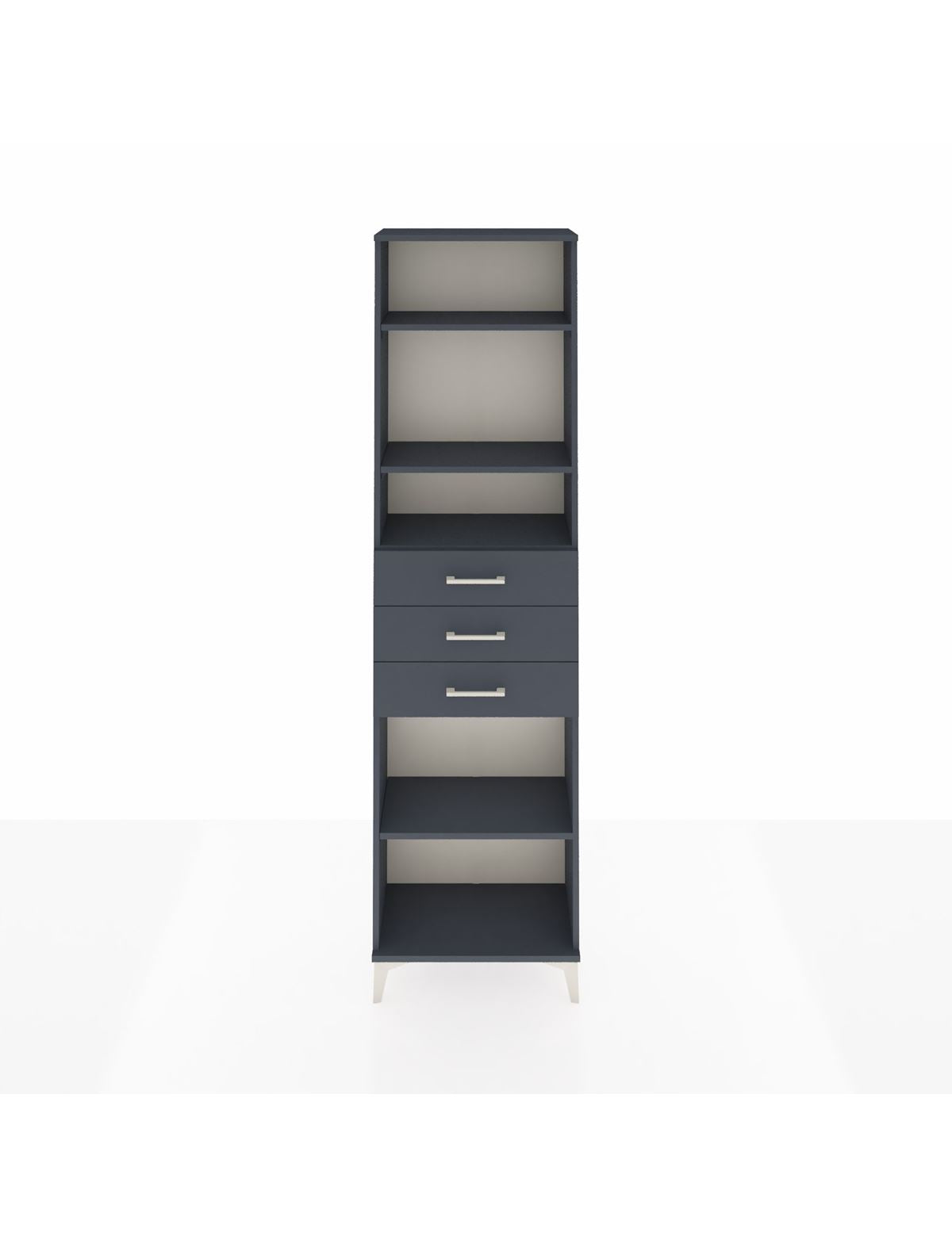 Arges Dolap 4 Raflı 3 Çekmeceli 60x30x221 Antrasit-Antrasit