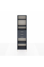 Arges Dolap 4 Raflı 3 Çekmeceli 60x30x221 Antrasit-Antrasit