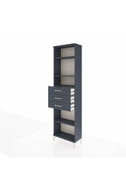 Arges Dolap 4 Raflı 3 Çekmeceli 60x30x221 Antrasit-Antrasit