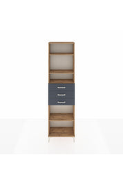 Arges Dolap 4 Raflı 3 Çekmeceli 60x30x221 Çam-Antrasit