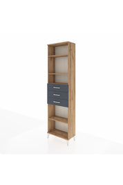 Arges Dolap 4 Raflı 3 Çekmeceli 60x30x221 Çam-Antrasit