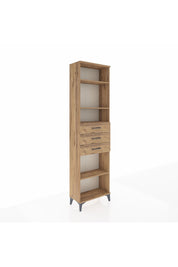 Arges Dolap 4 Raflı 3 Çekmeceli 60x30x221 Çam-Çam