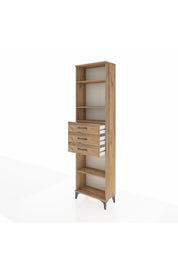 Arges Dolap 4 Raflı 3 Çekmeceli 60x30x221 Çam-Çam