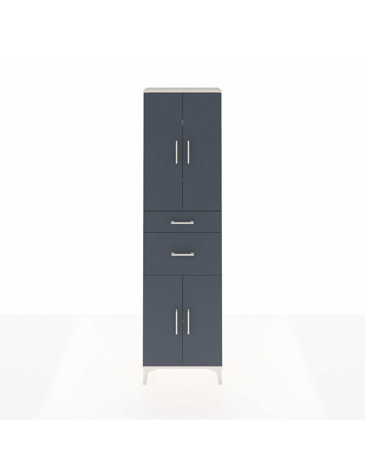 Arges Dolap 4 Raflı 2 Çekmeceli 4 Kapaklı 60x30x221 Aytaşı-Antrasit