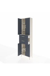 Arges Dolap 4 Raflı 2 Çekmeceli 4 Kapaklı 60x30x221 Aytaşı-Antrasit