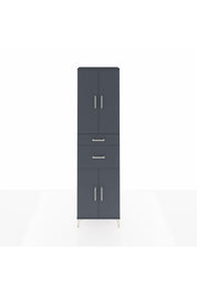 Arges Dolap 4 Raflı 2 Çekmeceli 4 Kapaklı 60x30x221 Antrasit-Antrasit