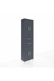 Arges Dolap 4 Raflı 2 Çekmeceli 4 Kapaklı 60x30x221 Antrasit-Antrasit