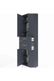 Arges Dolap 4 Raflı 2 Çekmeceli 4 Kapaklı 60x30x221 Antrasit-Antrasit
