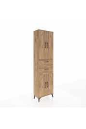 Arges Dolap 4 Raflı 2 Çekmeceli 4 Kapaklı 60x30x221 Çam-Çam